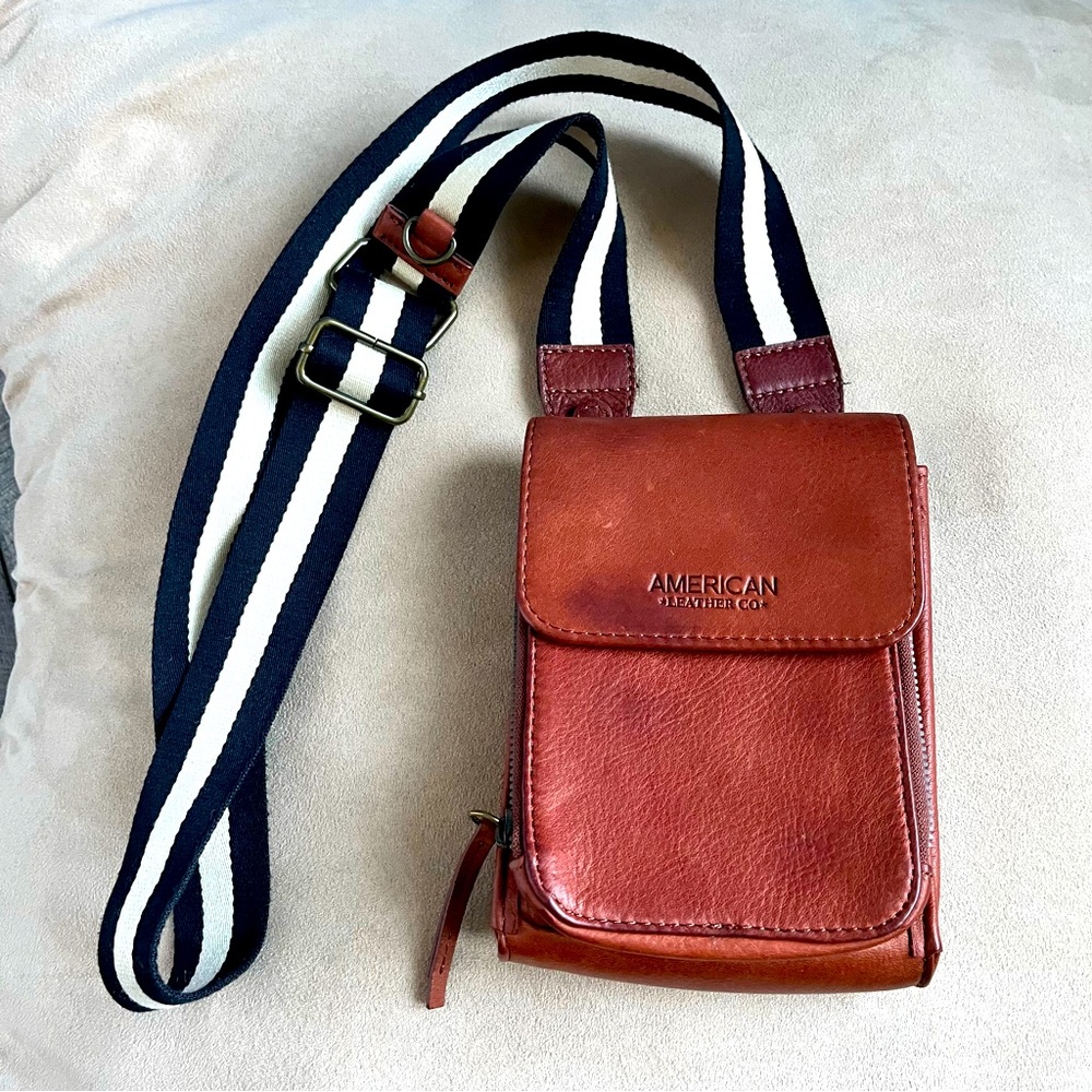 American Leather Co Cognac Crossbody